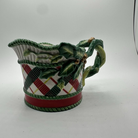 Fitz and Floyd Other - Fritz & Floyd  Remembering Santa Creamer Holly Vines